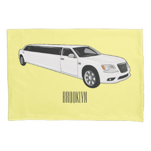 Limousine cartoon illustration pillowcase