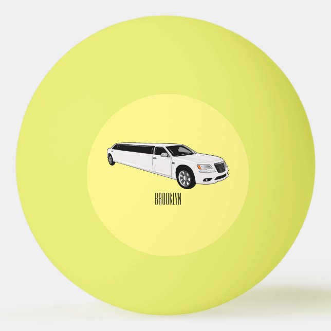 Limousine cartoon illustration ping pong ball (Front)