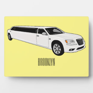 Limousine cartoon illustration plaque