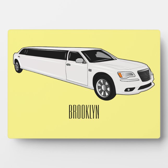 Limousine cartoon illustration plaque (Front)