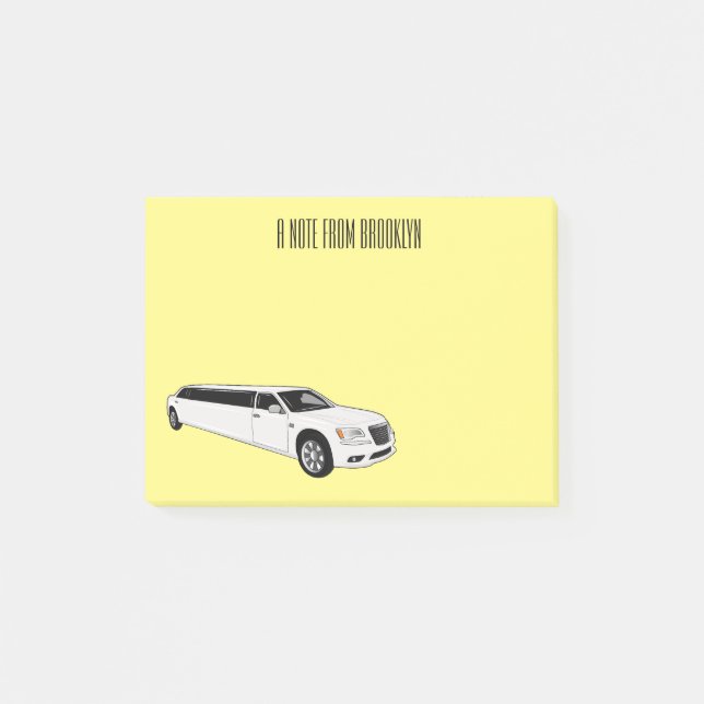 Limousine cartoon illustration post-it notes (Front)