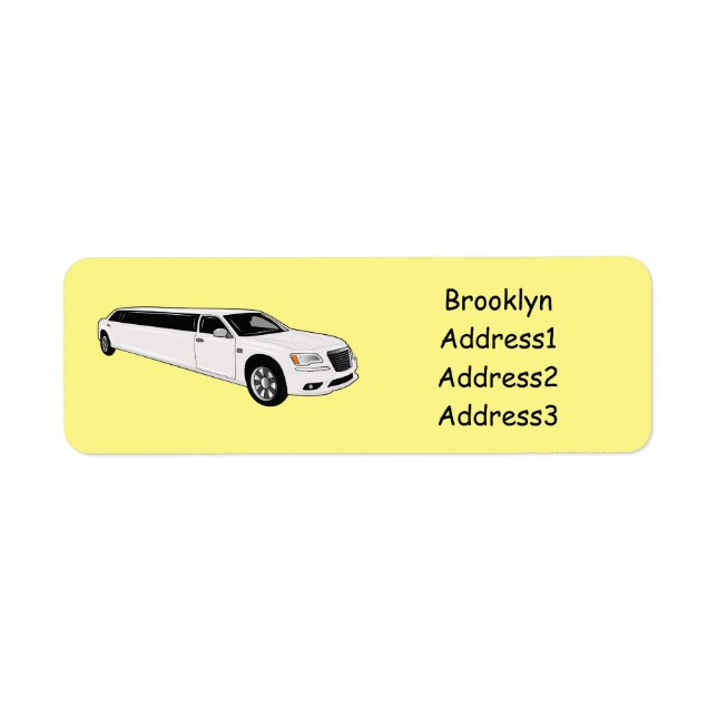 Limousine cartoon illustration return address label (Front)