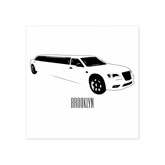 Limousine cartoon illustration rubber stamp (Imprint)