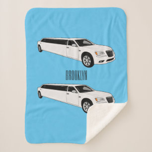 Limousine cartoon illustration sherpa blanket