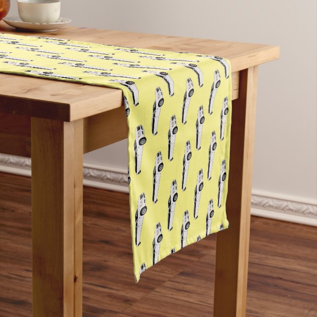 Limousine cartoon illustration short table runner (In Situ)