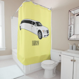 Limousine cartoon illustration shower curtain