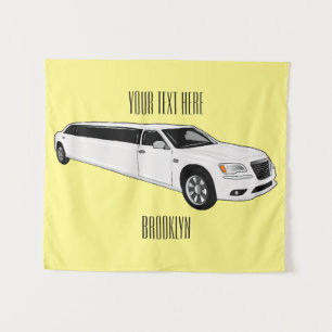 Limousine cartoon illustration tapestry