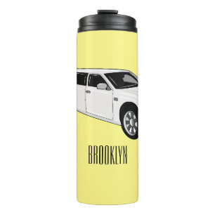 Limousine cartoon illustration thermal tumbler