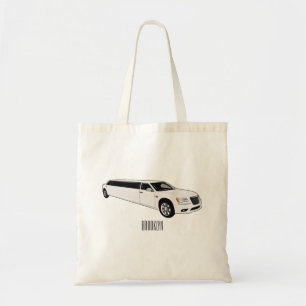 Limousine cartoon illustration tote bag