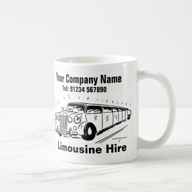 Limousine Hire Cartoon Coffee Mug (Right)
