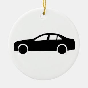 Limousine Silhouette Ceramic Tree Decoration