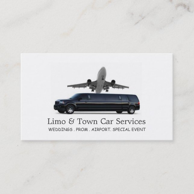 Limousines, Limo Services, Driver Business Card (Front)