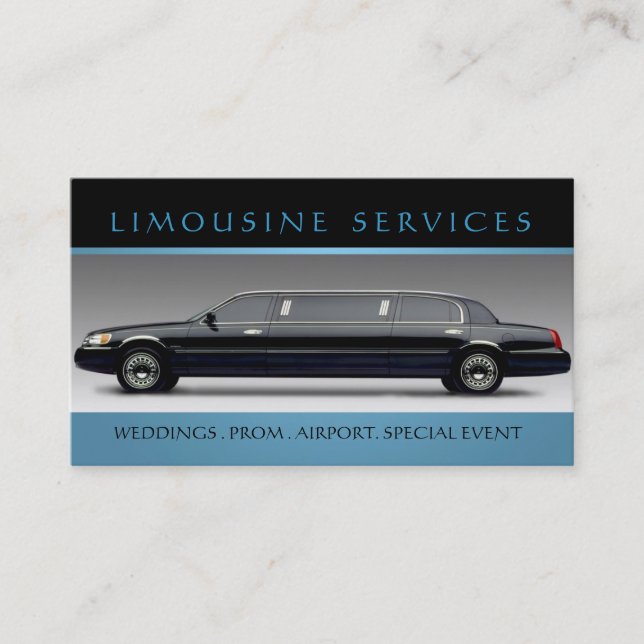 Limousines, Limo Services, Driver Business Card (Front)