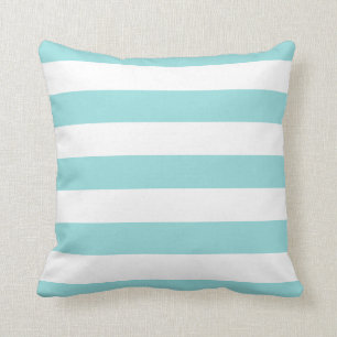 Limpet Shell Aqua & White Striped Cushion
