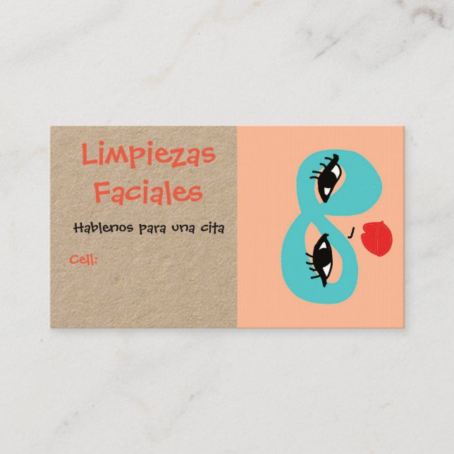 limpiezas faciales, business card (Front)