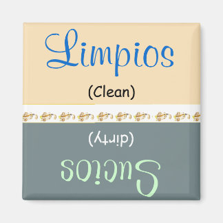 Limpios  /Sucios Dishwasher /Lavaplatos Magnet