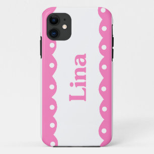 Lina Name Pink Lace iPhone 11 Case