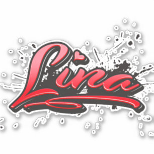 Lina red Heart Graffiti Sticker