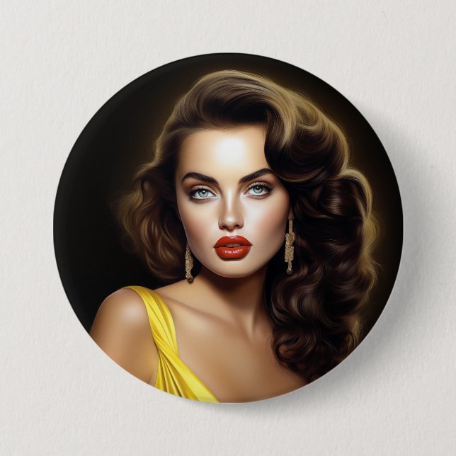 Lina - Super Model Latina!  7.5 Cm Round Badge (Front)