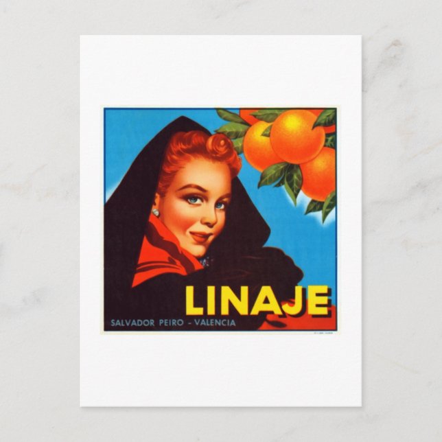 Linaje Valencia Oranges Postcard (Front)