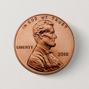 LINCOL PENNY 6 CM ROUND BADGE