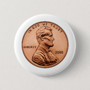 LINCOL PENNY 6 CM ROUND BADGE