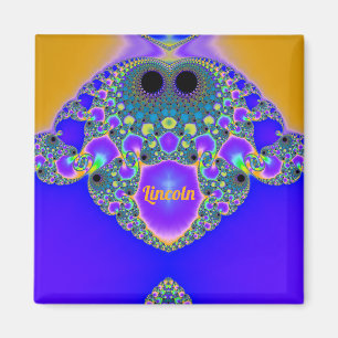 LINCOLN ~ Abstract Pattern ~ Blue Purple Yellow ~ Magnet