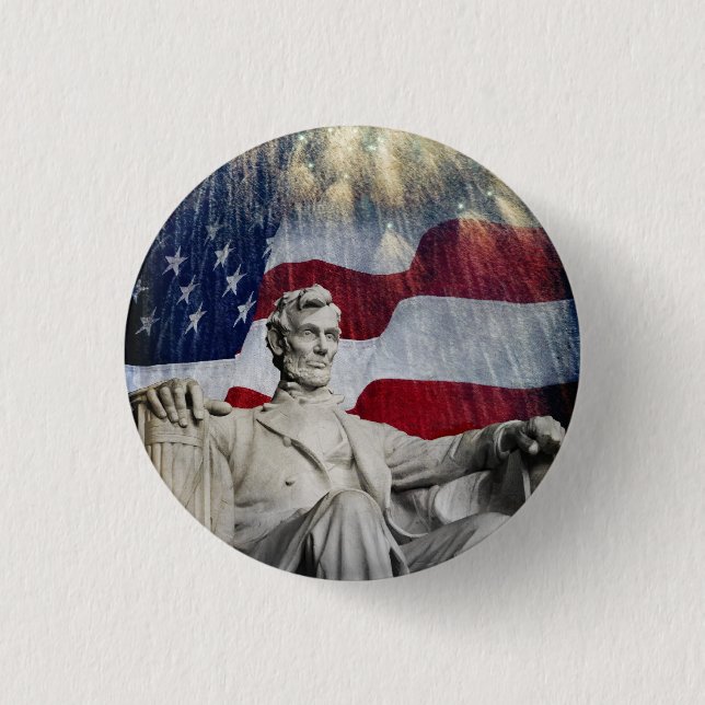 Lincoln and Fireworks 3 Cm Round Badge (Front)