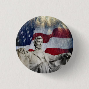 Lincoln and Fireworks 3 Cm Round Badge