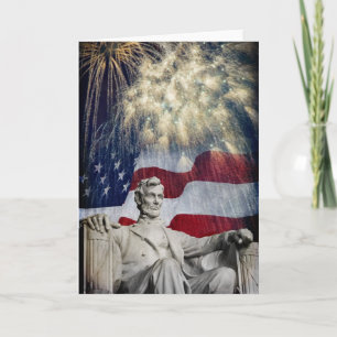 Lincoln and Fireworks Card