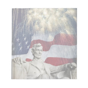 Lincoln and Fireworks Notepad