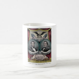 Lincoln and Johnson Election Banner 1864 Coffee Mug