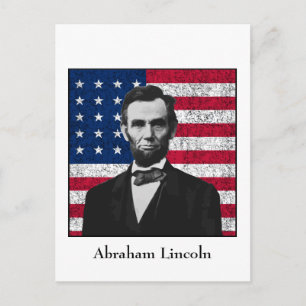 Lincoln and The American Flag Postcard