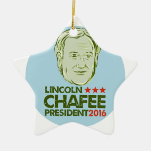 Lincoln Chafee President 2016 Ceramic Tree Decoration