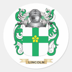 Lincoln Coat of Arms (Family Crest) Classic Round Sticker