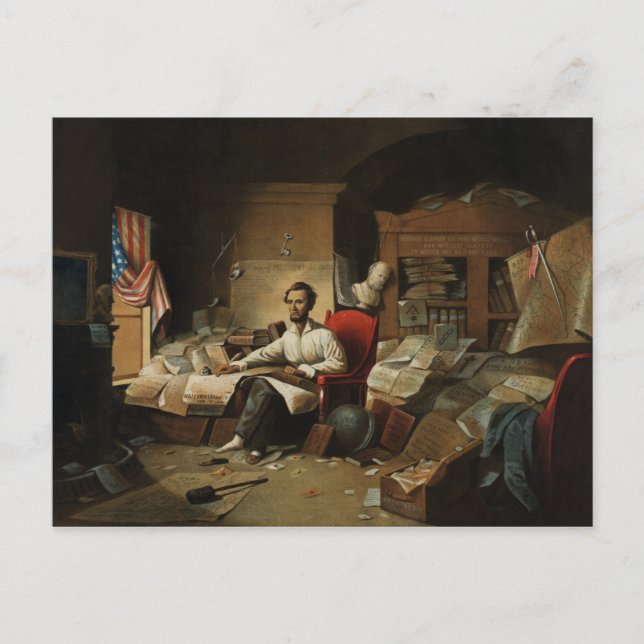 Lincoln & Emancipation Proclamation Postcard (Front)