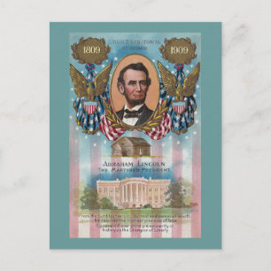 Lincoln, From Log Cabin to White House Postcard