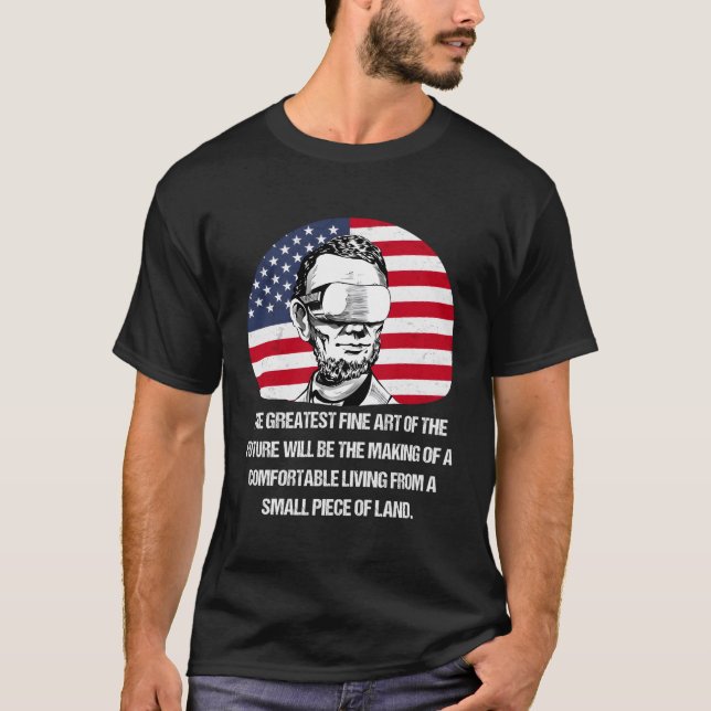 Lincoln Futuristic Vr Fictional Quote T-Shirt (Front)