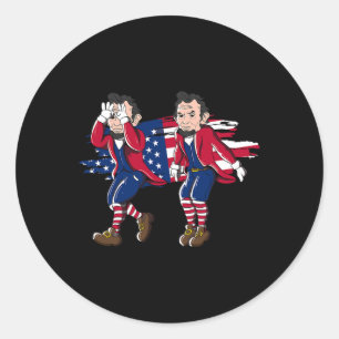 Lincoln Griddy American Flag 4th Of July Classic Round Sticker