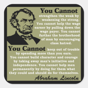 Lincoln: Help Yourself! Square Sticker