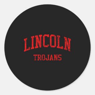 Lincoln high school hs stockton ca vintage sports classic round sticker