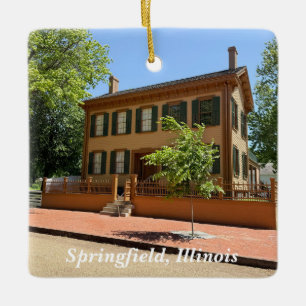 Lincoln Home Historic Site in Springfield IL Ceramic Ornament