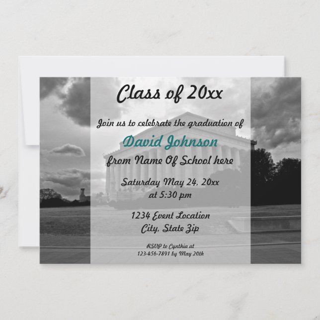Lincoln Memorial Graduation Invitation (Front)