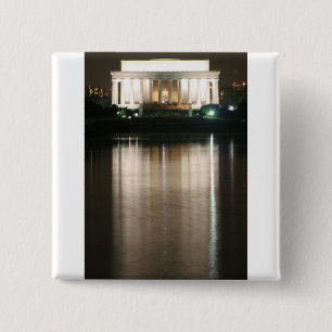 Lincoln Memorial Night Reflection 15 Cm Square Badge
