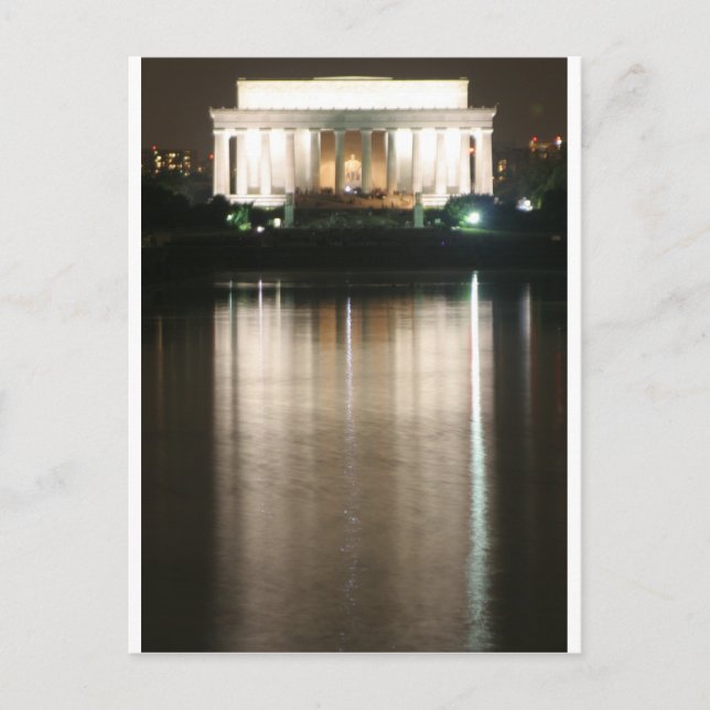 Lincoln Memorial Night Reflection Postcard (Front)