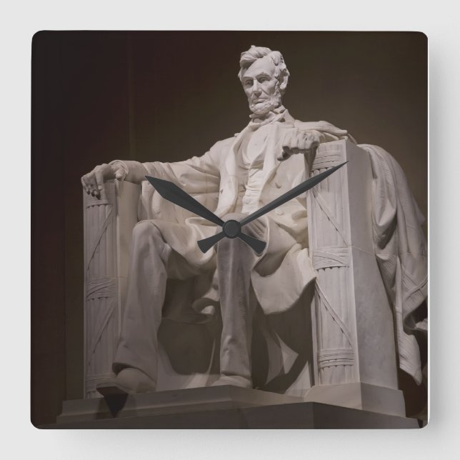 Lincoln Memorial Square Wall Clock (Front)