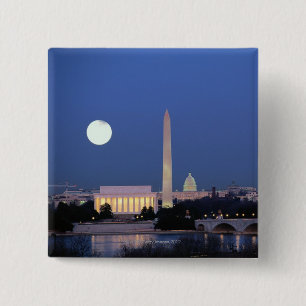 Lincoln Memorial, Washington Monument, US 15 Cm Square Badge