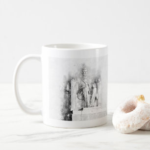 Lincoln Memorial watercolor and pencil drawing Coffee Mug