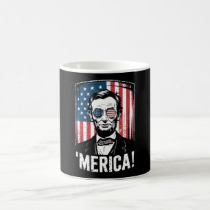 Lincoln Merica 4th Of July American Flag Vintage Coffee Mug