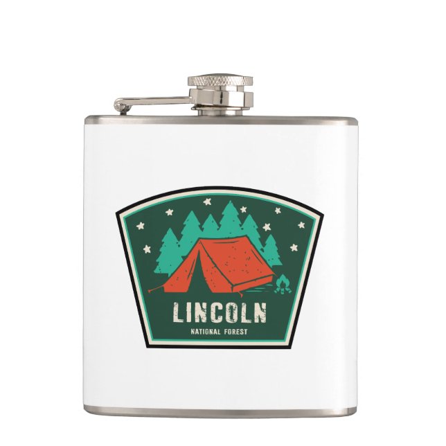 Lincoln National Forest Camping Hip Flask (Front)
